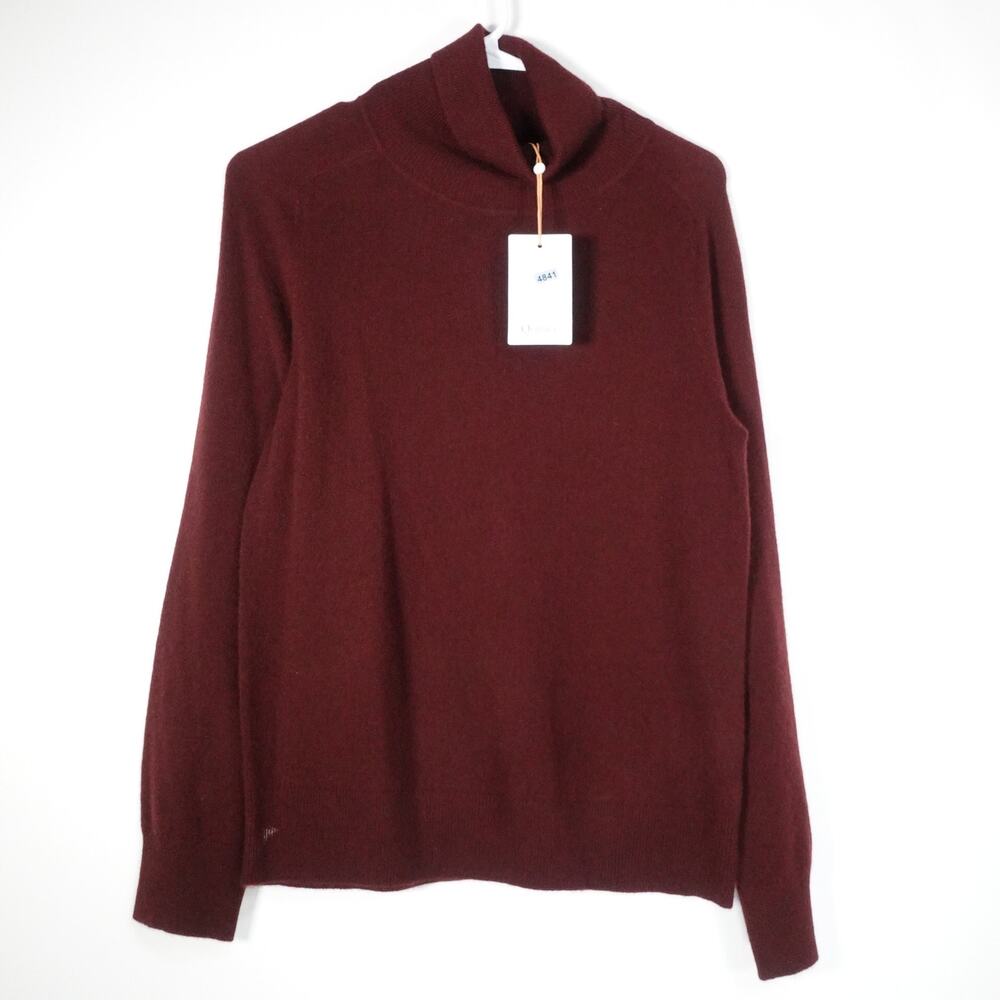 Quince Deep Red Turtleneck Sweater
